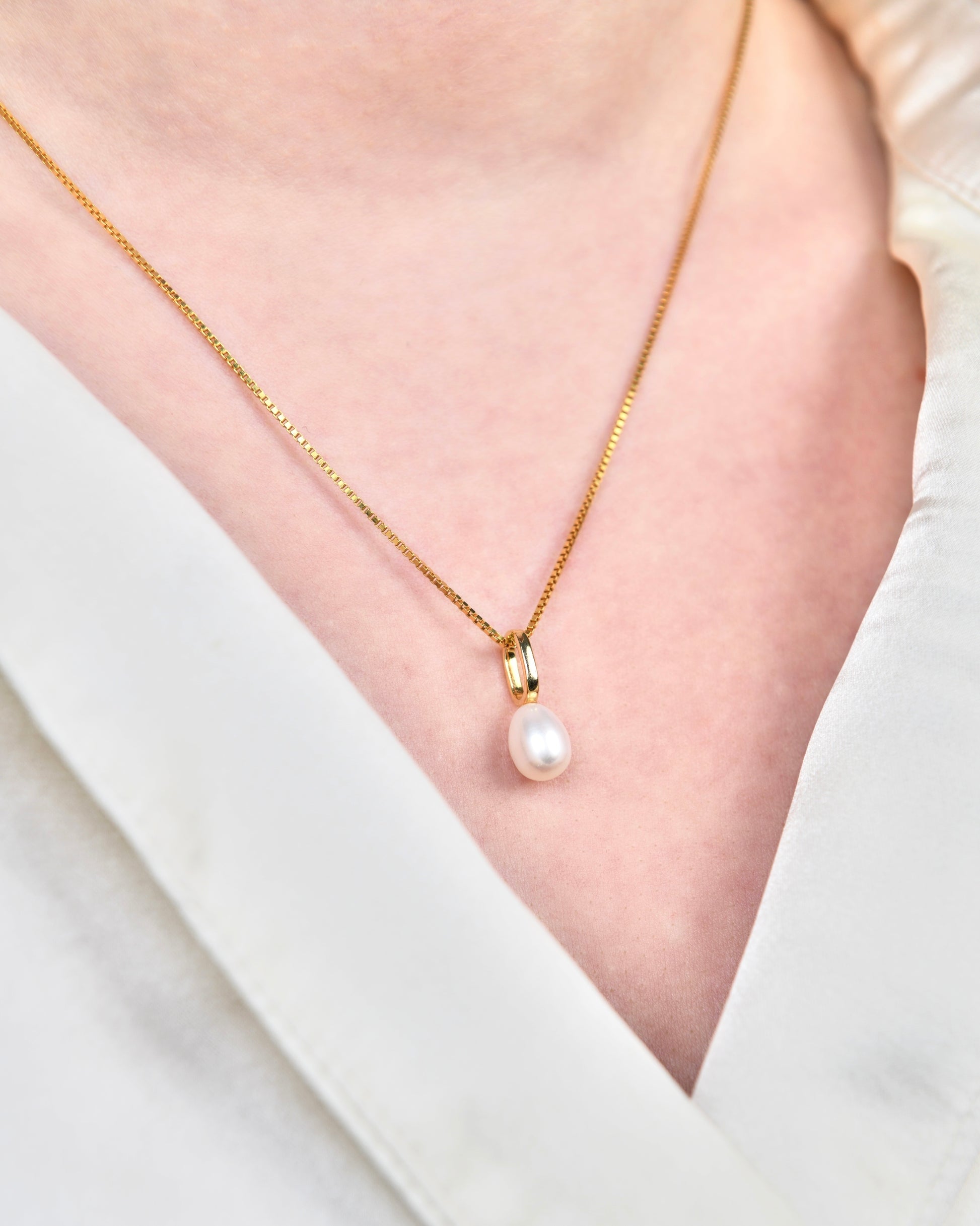 Halskjede dame gull choker perle perlesmykker gullsmykke gullsmykker sølv