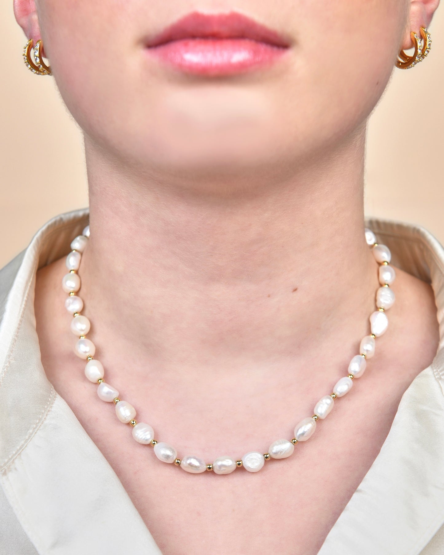 Halskjede dame gull choker perle perlesmykker gullsmykke gullsmykker sølv