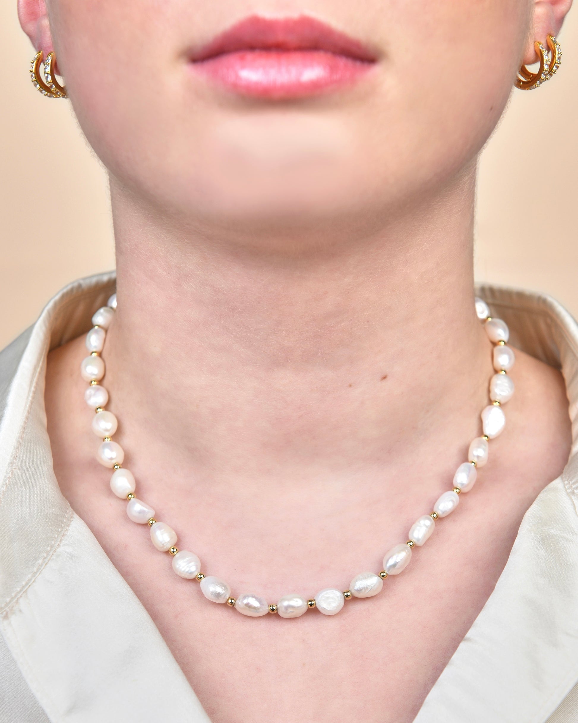 Halskjede dame gull choker perle perlesmykker gullsmykke gullsmykker sølv