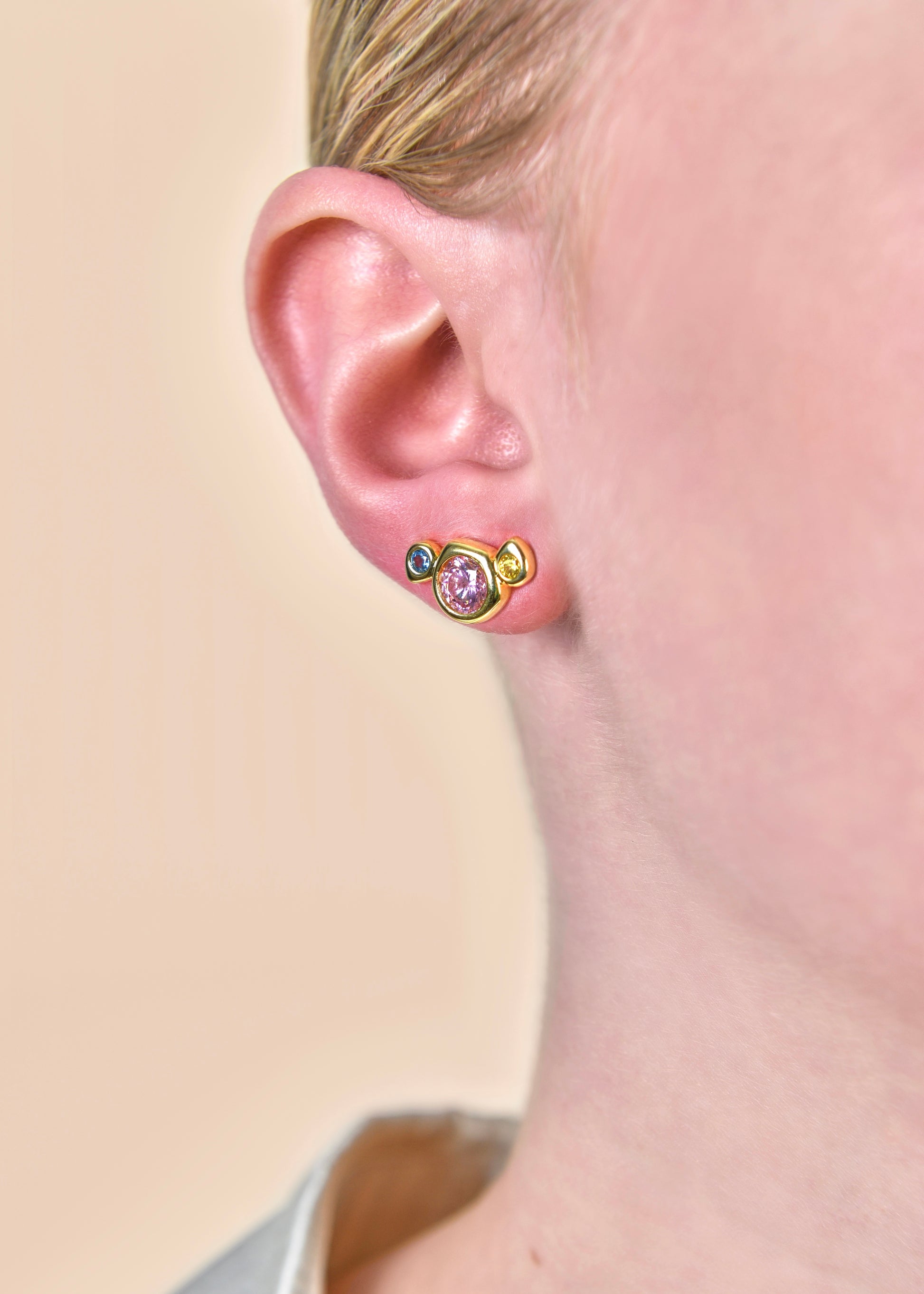 Øredobber øreringer dame gull maanesten barn sølv Bjørklund charms hoops