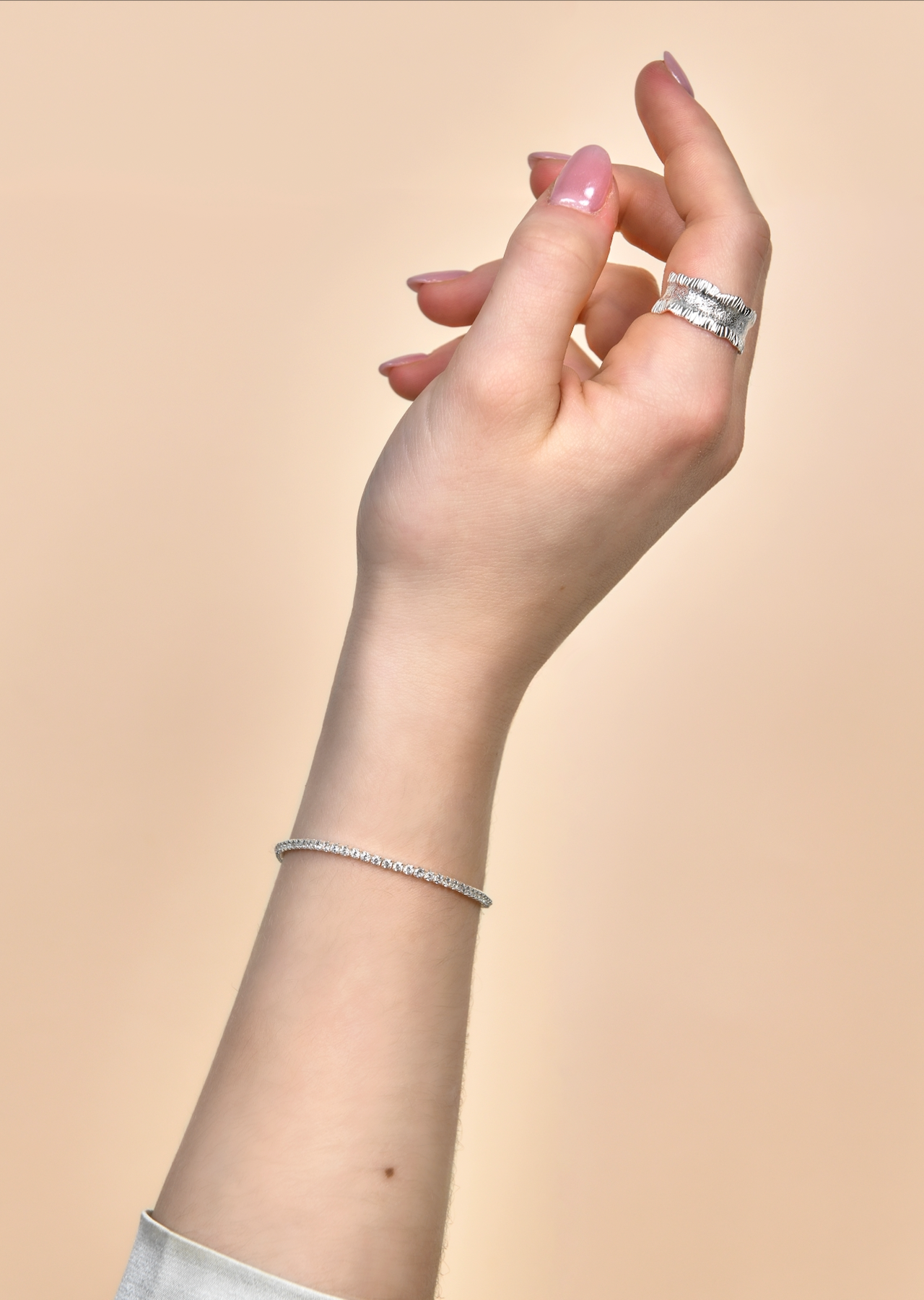 Armbånd dame perle perlearmbånd gull charms sølv